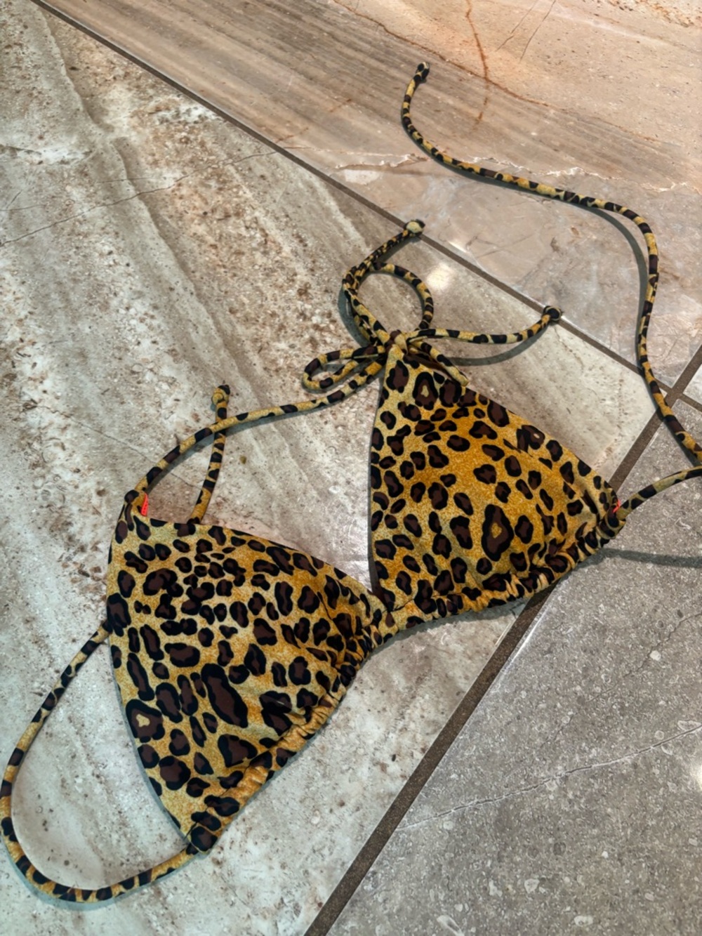 Victoria's SecreTriangle Bikini Top with Leopard-Print